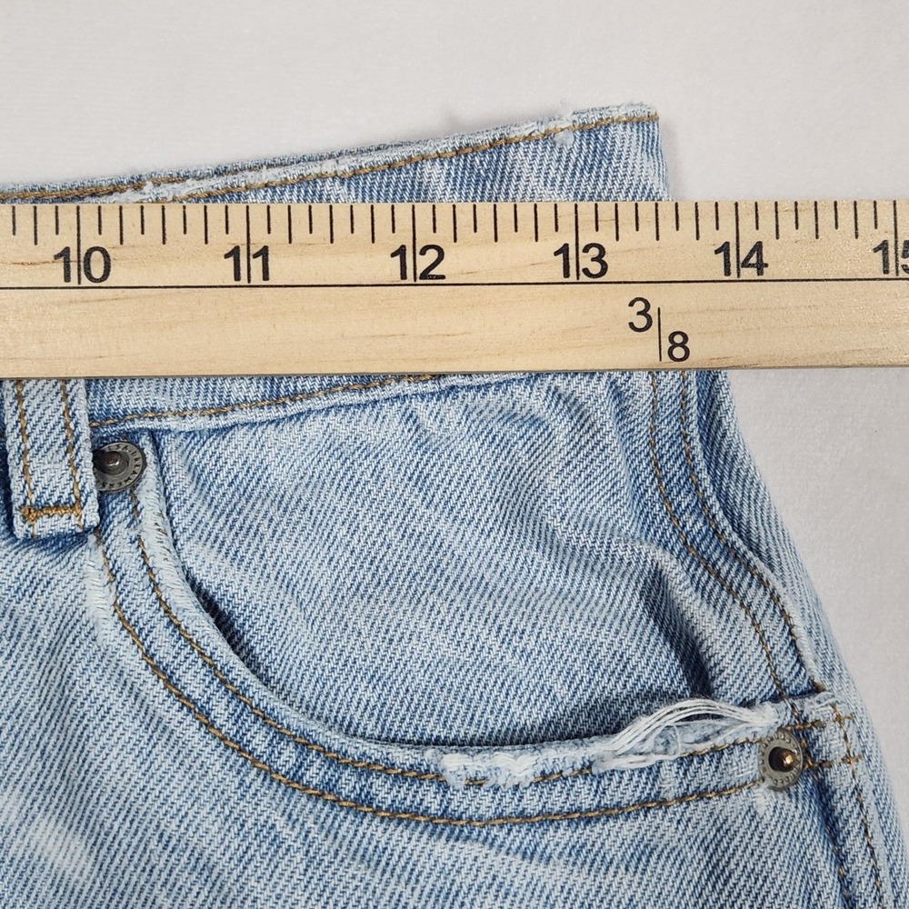 Mattelsa Dreamers Light Wash Wide Leg Side Slit Distressed Jeans Womens 28/MX - Picture 6 of 13